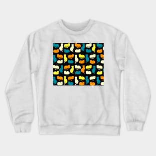Color Pattern Cats Crewneck Sweatshirt